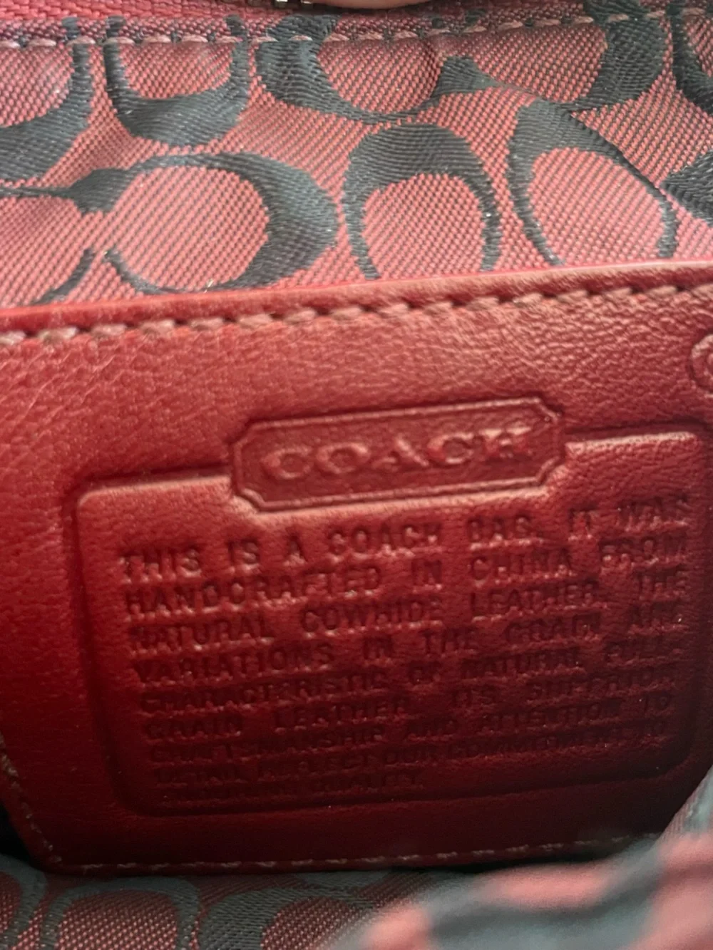 Vintage Y2K Coach Red Leather Crossbody with Eyelet Trim - Picture 7 of 8